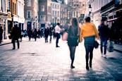 Shoppers on a high street