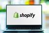 Shopify logo on laptop screen