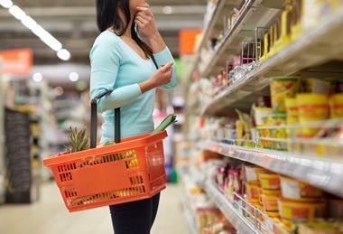 shopper in supermarket