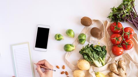 Person working out grocery budget