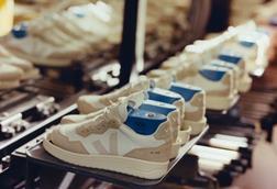 Veja trainers on a production line