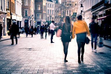 People walking on the high street