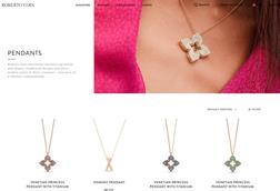 Roberto Coin website homepage showing jewellery