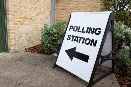 Polling station sign