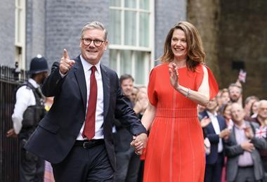 Keir Starmer and Victoria Starmer at Downing Street