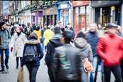 Shoppers on a busy high street