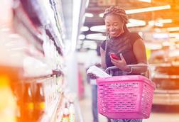 Woman shopping in supermarket