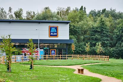 Exterior of Aldi store