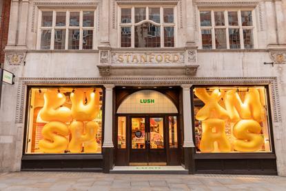 Exterior of Lush pop-up store at Covent Garden