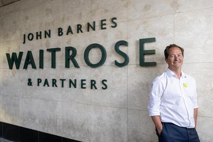 Executive director James Bailey stood outside the newly refurbished Waitrose John Barnes store in Finchley, London