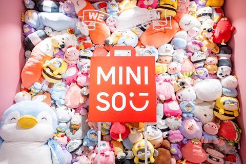 Miniso sign and toys